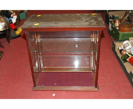A vintage table top display case, height 47cm, width 47cm, depth 24cm
