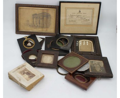 A collection of 19th century portrait miniature frames 