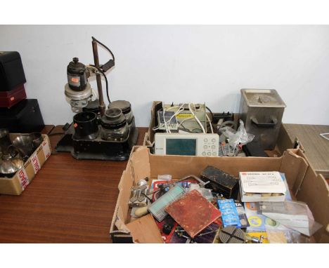 A collection of watchmakers tools, parts and equipmentWatch cleaning machine seems to work - in that a light comes on and par