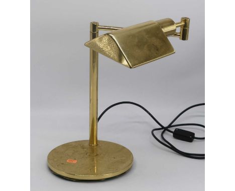 A brass adjustable desk lamp, height 37cm