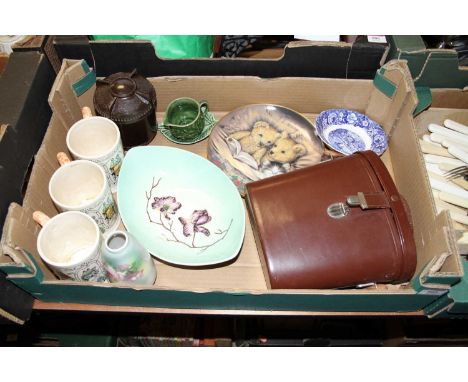 Miscellaneous items to include a pair of binoculars, Carltonware dish etcThe binoculars are Carl Zeiss Jena Jenoptem 7x50W