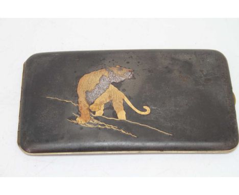 A Japanese Komai style cigarette caseInternal bands marked Regal.