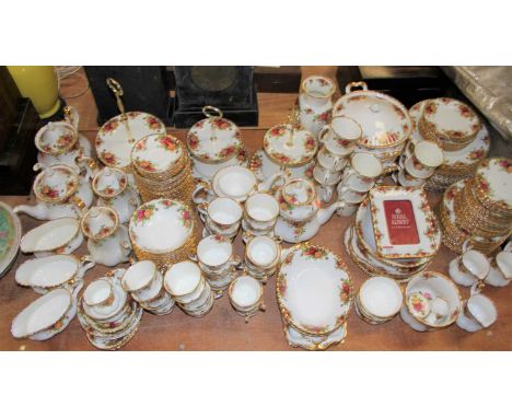An extensive Royal Albert Old Country Roses tea, coffee, and dinner service
