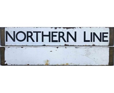 London Underground Standard or 1938 Tube Stock enamel CAB DESTINATION PLATE 'Northern Line' on a white background. The line p