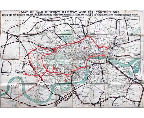 1874 District Railway MAP of London, Second Edition. Published in the same year as the first edition, presumably to show the 