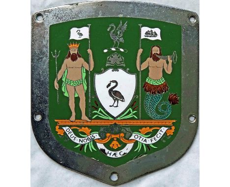 City of Liverpool COAT OF ARMS BADGE from a Liverpool Corporation bus, eg a 'tin front' AEC Regent V or a Leyland Atlantean. 