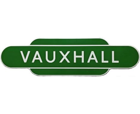 British Railways (Southern Region) enamel PLATFORM TOTEM SIGN  from Vauxhall station, the first station on the former L&amp;S