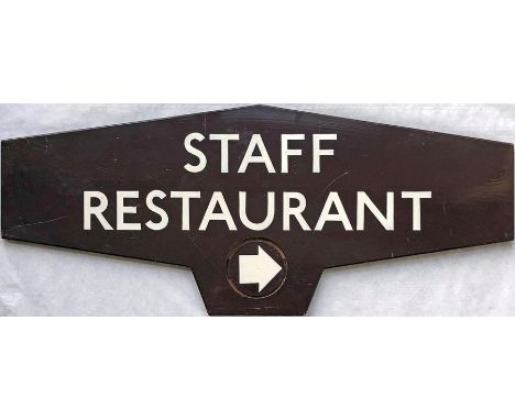 London Transport SIGN 'Staff Restaurant' with rotating arrow. May well be from 55 Broadway as it comes from the collection of