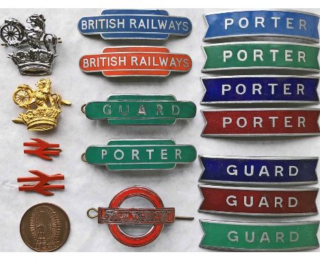 Selection of CAP etc BADGES comprising 11 x British Railways enamel badges from various regions including North-East - 4 x to