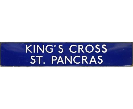 London Underground enamel PLATFORM SIGN from King's Cross St Pancras Station, the Underground's most-used station, served by 