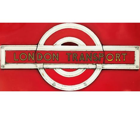 London Transport RF bus alloy BULLSEYE PLATE. The upper half of the bullseye opens on a sprung hinge and the plate remains mo