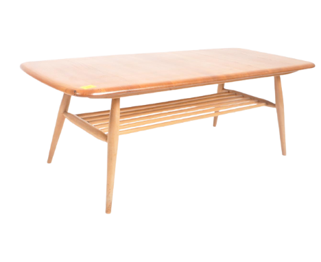 Lucian Ercolani - Ercol - Model 459 - A retro mid 20th century beech &amp; elm coffee table / low table having a chamfered ed