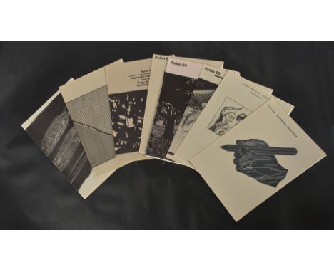 XYLON Switzerland - a collection of eight vintage folios containing mid 20th century woodcut engraving graphic prints. Compri