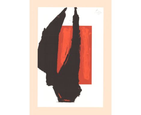 After Robert Motherwell (American, 1915-1991) - Art Chicago - a vintage lithograph limited edition poster print. Of a limited
