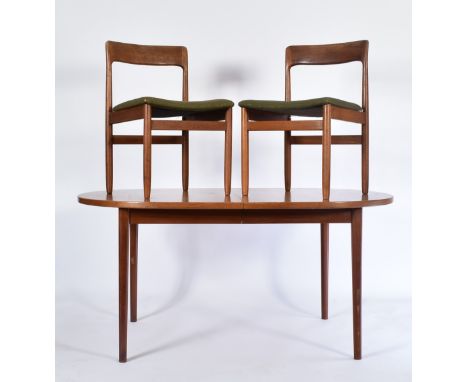 Roeds Bjarnum - Sweden - A vintage mid 20th century Swedish teak Roeds Bjarnum extending oval dining table with two chairs. T