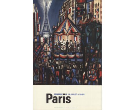 After Marcel Gromaire (French, 1892-1971) - Paris July 14th - a 1960s first edition of this poster after the 1956 painting by