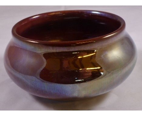 PILKINGTON BOWL. Vintage Pilkington Royal Lancastrian 1950 art pottery bowl, mark EB, Eric Bridges