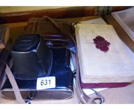 ZENIT AND ENSIGN CAMERAS. Vintage Zenit E camera with Helios lens and Ensign camera with original accessories in box