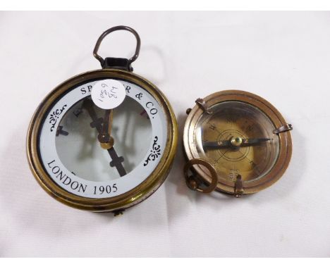 COMPASS AND MAP READER. Brass compass and map reader 