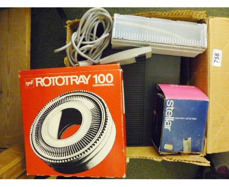SLIDE PROJECTOR. Vintage slide projector and accessories