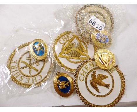 MASONIC MEDALS. Four unattributed Masonic medals, three yellow metal and enamel and one hallmarked silver, Birmingham, all by