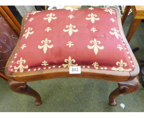 VICTORIAN STOOL. Upholstered Victorian stool
