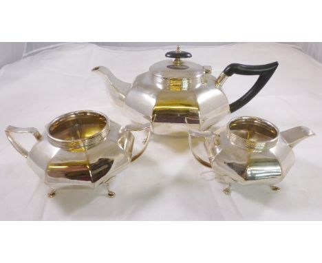 ART DECO TEA SERVICE. Silver plated Art Deco tea service