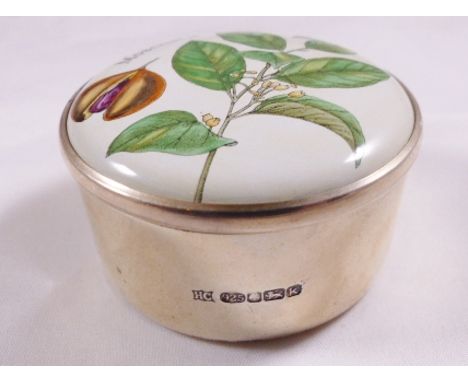SILVER DISH. Silver and ceramic dish