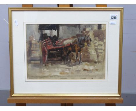 GEORGE HAMILTON CONSTANTINE (Sheffield Artist, 1878-1967) *ARR Loading Fish at Scarborough, watercolour, signed indistinctly 