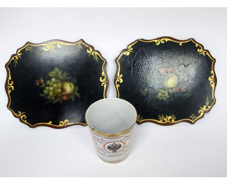 A Russian Enamel Khodynka Cup of Sorrows, dated 1896, made for the coronation of Tsar Nicholas II and Tsarina Alexandra Feodo