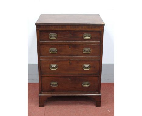 A Small XIX Century Mahogany Chest of Drawers, with four graduated drawers on bracket feet, 86cm high, 62cm wide.