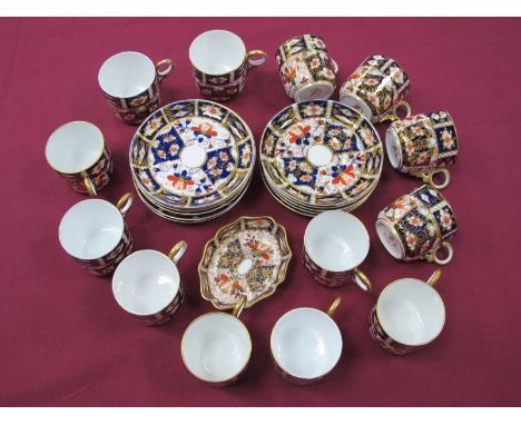 A Royal Crown Derby Porcelain Imari Pattern 2451 Part Coffee Service, comprising: thirteen coffee cans and eleven saucers, va