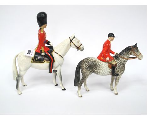 A Beswick Pottery Figure 'Duke of Edinburgh Mounted on Alamein Trooping the Colour 1957', printed marks, 27.5cm high; A Beswi