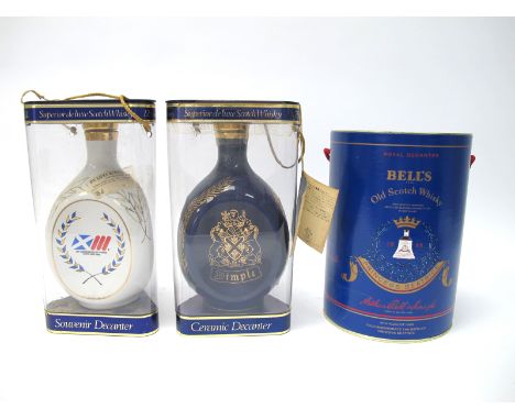 Whisky - Dimple Ceramic Souvenir Decanters, boxed; Bell's Commemorative Bell Decanter, to commemorate the birth of Princess B