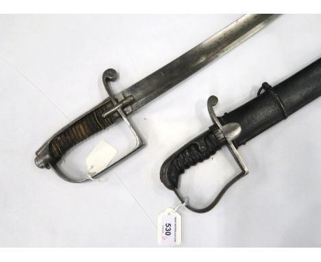 A 1796 pattern light cavalry sabre, the blade unmarked and measuring approx. 71cm in overall length, housed in a painted scab