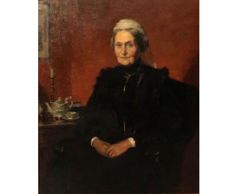 A.P.DIXON Lady seated,three quarter length, portrait, signed, oil on canvas, dated, 1906 60 x 50cm Condition Report:Available