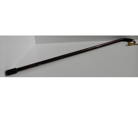 A 9ct gold mounted hardwood walking stick Condition Report:Available upon request
