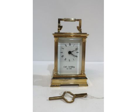 A Wm Widdop retailed carriage clock&nbsp; Condition Report:Available upon request