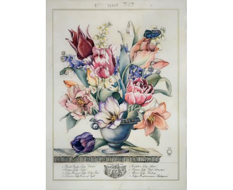 YURIKO TAKATA (AMERICAN b.1957) TULIP Print multiple, 49 x 35cm Together with a similar by the same hand, and another by 'Joh