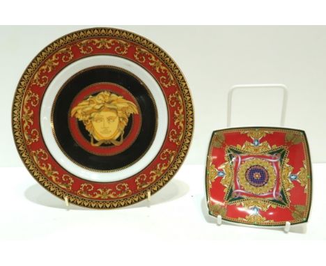 A Versace for Rosenthal Medusa plate, 18cm diameter and a Peace 2005 trinket dish Condition Report:Available upon request