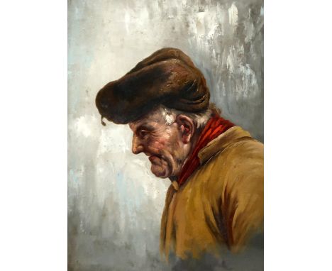 CONTINENTAL SCHOOL&nbsp;Profile portrait, oil on canvas, 37 x 28cm Condition Report:Available upon request