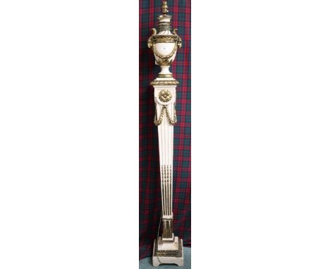 A 20th century painted rococo style standard lamp, 155cm high Condition Report:Available upon request