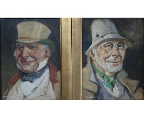 HENRIE PITCHER (BRITISH fl.1880-1907) PORTRAIT OF A GENTLEMAN Oil on board, signed lower left 19(07), 19 x 13.50cm Together w