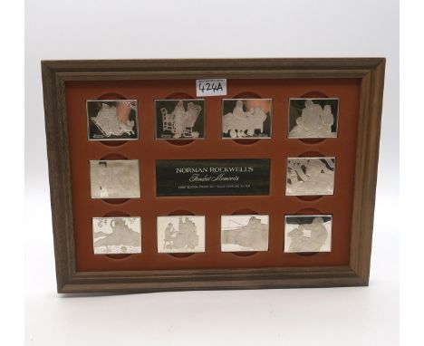 Norman Rockwell's Fondest Memories First Edition Proof Set/Solid Sterling Silver framed set Condition Report:Available upon r