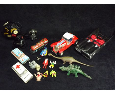 Hong Kong and Japan Toy Collection. Taito Battery operated Hot Rod plastic with metal fittings 'Speed 1931 series', Yone Cloc