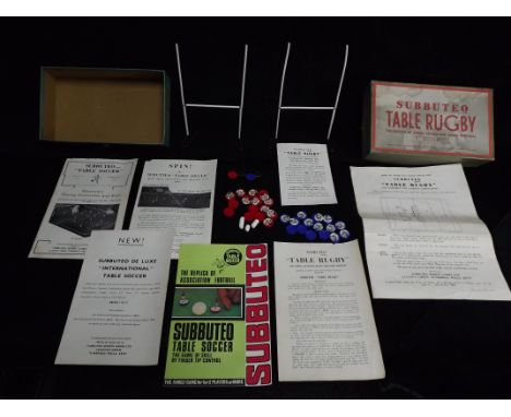 GB Kent - P.A. Adolph's Subbuteo Table Rugby Game and some Table Football pamphlets. There are 15 of each colour Blue &amp; R