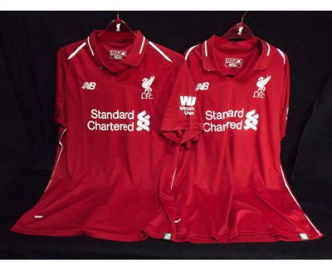 2 x Liverpool Football Club Home Shirts. 2018-2019 Season.  96 Emblems on reverse. Both XXL. One is definitely unused with ta