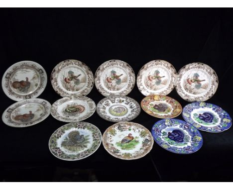 12 x English Pottery 'Turkey' Bird Dinner Plates. 7 x Johnson Brothers - 4 x Wild Turkey's Windsor Ware series(rim chips to t