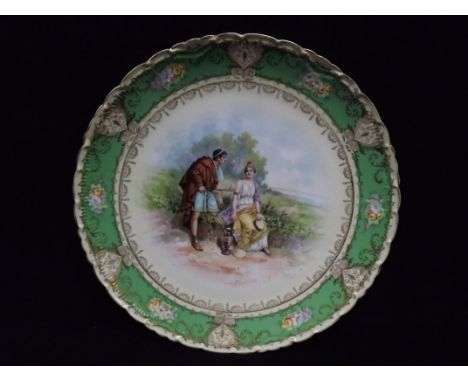 Bohemia / Czech Republic. Bawo and Dotter - Imperial Austria Large Crown China Cabinet Plate. Late 19th or early 20th century