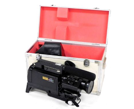 A JVC colour video camera, in carry case.